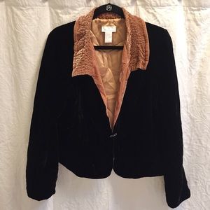 Soft Surroundings Large black Velvet Blazer